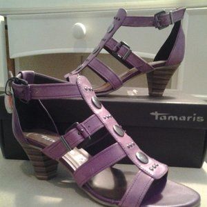Tamaris Leather Sandal Heels